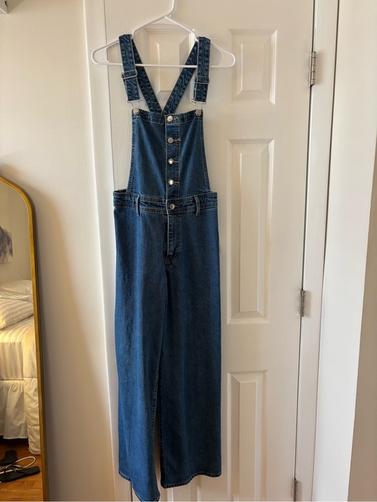 Universal Thread Denim - Dark Blue Denim Button-Front Overalls